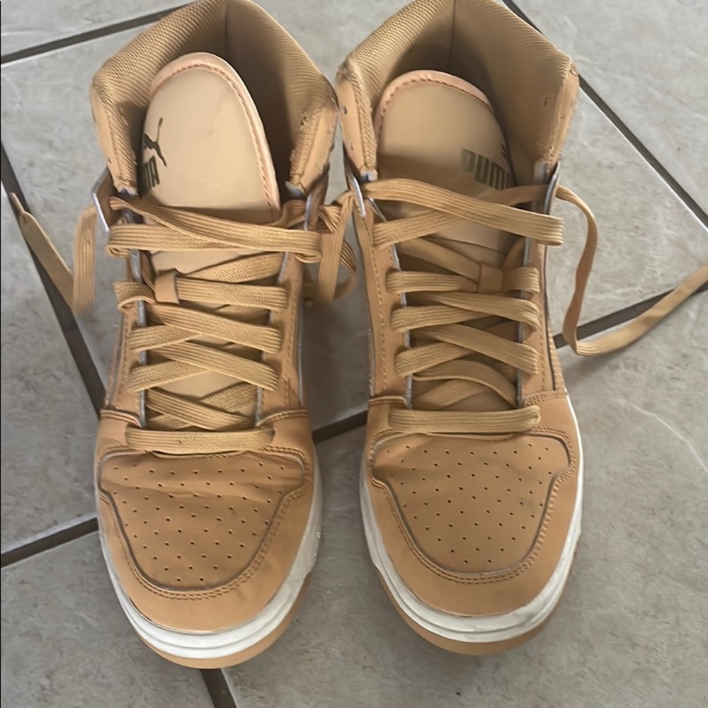 Puma Tan High-Top Sneakers